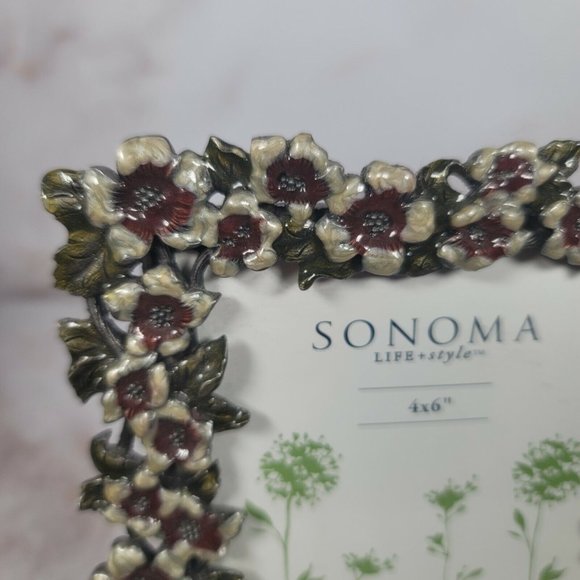 Sonoma Life & Style 4 x 6 Floral Picture Frame Metal / Resin - Picture 5 of 5